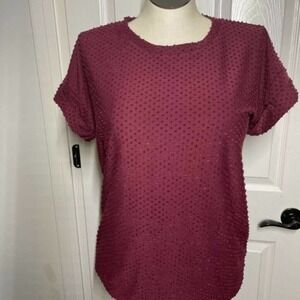 Betseys Boutique Shop  women’s Blouse Top Burgundy Textured new Size small